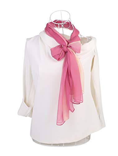 uxcell Women'sChiffon Sheer Long Scarf Silky Gradient Party - color: Pale Pink Fuchsia