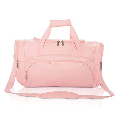 DALIX Signature Travel or Gym Duffle Bag in (Black, Gray, Navy Blue Red) - color: Pink