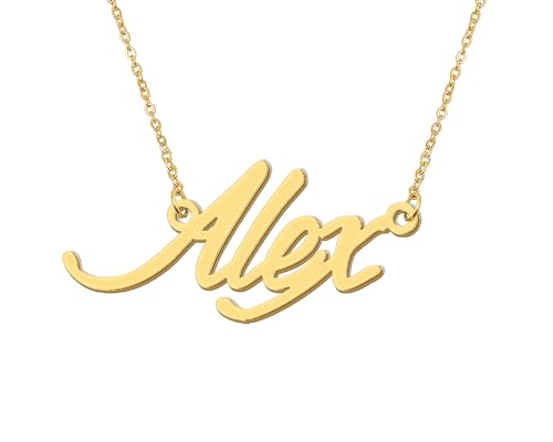 Aoloshow Personalized Name Necklace Custom Any Name Necklaces Jewelry for Womens New Mom Bridesmaid Gift - style: Gold - Alex