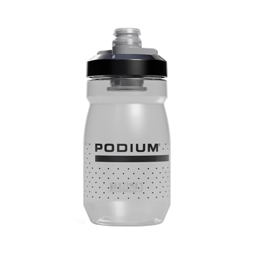 CamelBak Podium Water Bottle 15oz, Carbon | Compact 15oz Size, Lightweight Design, Secure Cage Fit, High Flow Cap, Easy Squeeze Feel - color: Carbon