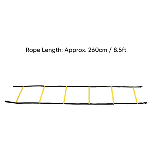Speed Agility Training 2.6m Fixed Agility Speed Training Equipment for Football Basketball Sturdy PP Material Yellow Black 8.5ft