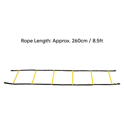 Speed Agility Training 2.6m Fixed Agility Speed Training Equipment for Football Basketball Sturdy PP Material Yellow Black 8.5ft