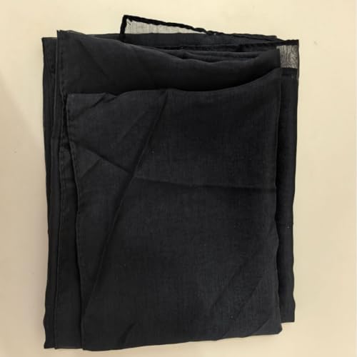 Utaly Lightweight Chiffon Scarf for Women Long Chiffon Sheer Scarf Ladies Fashion Sun-proof Shawls Wrap - color: Black