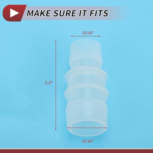 13/16" to 15/16" Hose Barb Fitting Hose Straight Reducing Coupler | 5 Pcs, Plastic, Clear, Fits 13/16" to 15/16" ID Flexible Tube, Barb Reducer Fitting, for Aquarium, Fountain, Drip Irrigation - size: 13/16"-15/16"