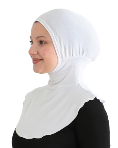 Prien Sport Hijab For Women, Muslim Head Scarf, Flexible Turban Girls, Chic Islamic Wear For Gym, Neck Collar Bonnet Viscose - color: White