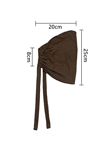 Women Under Scarf Hat Hijab Undercap Islamic Muslim Under Scarf Hijab Cap with Tie-Back Closure - color: Pink2+light Khaki2
