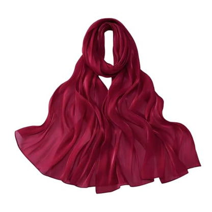SUNDSGT Hijab Scarf for Women Silk Feeling Hijabs for Women Muslim Lightweight - color: Bright Red