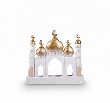 Hebdids Ramadan Eid Home Decorations for Home 2025 Gold and White Mosque Tower Islamic Eid Mubarak decore - style: Modern