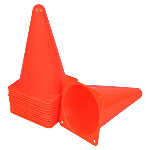 CARTMAN Plastic Training Cones (Set of 12/24 Pack 9" or 12/24 Pack 7" or 12/24 Pack Disc Cone) Agility Soccer Cones, Indoor Outdoor and Festive Events Field Marker Agility Cones - style: 9" 24pk