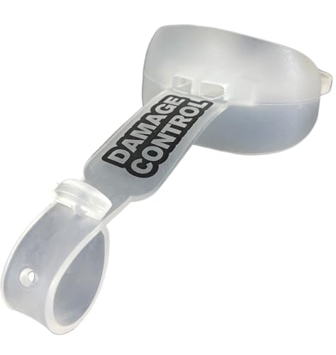 DAMAGE CONTROL Pacifier Football Mouth Guard – Permanent Strap – Clear | Youth Football Mouthpiece, No Boiling, Breathable Design, Protects Lips & Teeth, Works with Braces - color: Clear