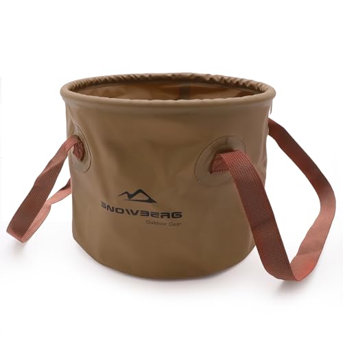Multifunctional Collapsible Bucket,Portable Bin,Car Wash Bucket,Lightweight Foldable Bucket with Handles for Camping,Dish Washing,Laundry,Soaking Feet,Fishing,Hiking - color: Coffee, size: 338.1 Ounces
