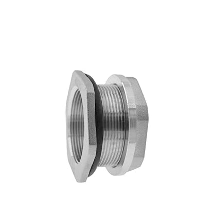 1.5" Bulkhead Water Tank Connector SUS304 Stainless Steel Thru-bulk Fitting,SAFYY Water Pipe Connector,Water Tank Adapter,Thru-Bulk Pipe Fitting for Rain Barrels,Aquariums,Water Tanks,Tubs,Pools - size: 1.5 Inch