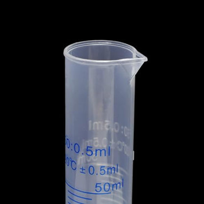 Antrader Measuring Cylinder, 3-Pack Transparent Graduated Test Tube Plastic Lab Cylinder Flask with 2-Sided Marking, 50ml
