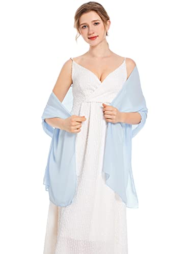 Shawls and Wraps Soft Chiffon Scarve Scarf For Evening Party Dresses Wedding Stole - color: Light Champagne