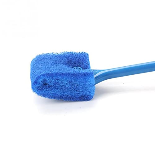 Aquarium Algaes Scraper Double Sided Sponge Brush Scrubber 16 Inch Long Handle for Glass Fish Tanks