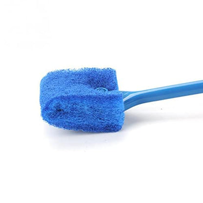 Aquarium Brush Double Sided Sponge Scrubber for Glass Fish Tanks Anti Slip Handle 16in Long Easy to Use Aquarium Brush Long with Handle, Green