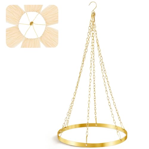 12 Inches Gold Metallic Ceiling Drapes Hanging Kit for 6 Panels Wedding Ceiling Drapes Canopy Hoop Metal Hardware Kit for Draping Fabric Indoor Outdoor Decorations Backgrounds - color: Gold, size: 12"L X 12"w, style: 6 Panels