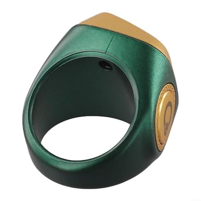 IQibla Smart for Zikr Ring with Digital Counter, Vibration Reminder, for OLED Display, 40mAh for battery and Prayer Time Alerts for Muslims, Black(20mm green) - size: 20mm green