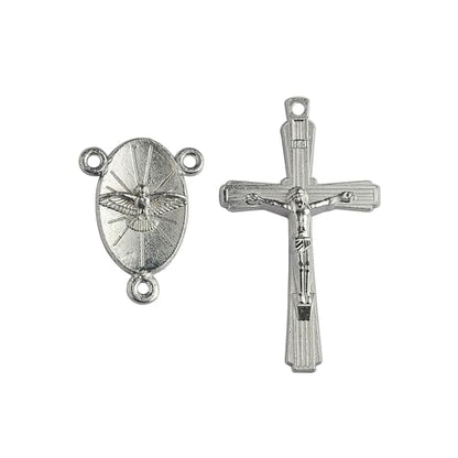 Car Rosary From The Holy Land of Bethlehem - 7" Confirmation With Crucifix & Dove Medal, Olive Wood Catholic Pocket With Wooden Beads & Lobster Clasp - color: Confirmation