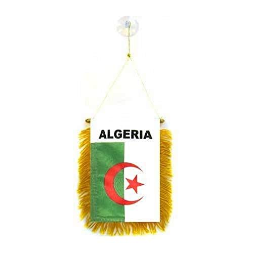 AZ FLAG Algeria Car Flag 4x6 in 100D Polyester Suction Cup - color: Algeria