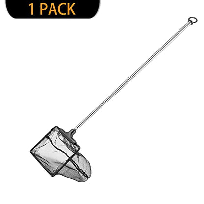 Aquarium Telescopic Fish Net with Extendable Handle Soft Mesh - size: 4 inch