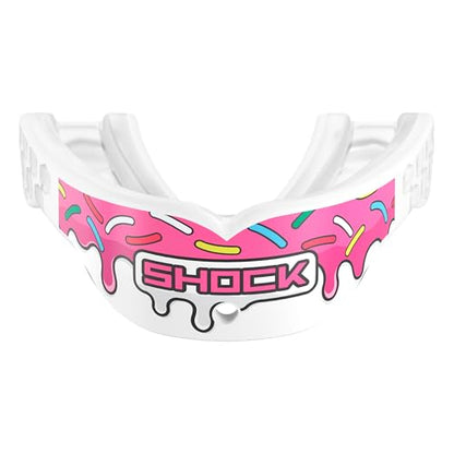 Shock Doctor Gel Max Power Carbon Convertible Mouth Guard - color: White/Pink Sprinkle Drip, size: Youth