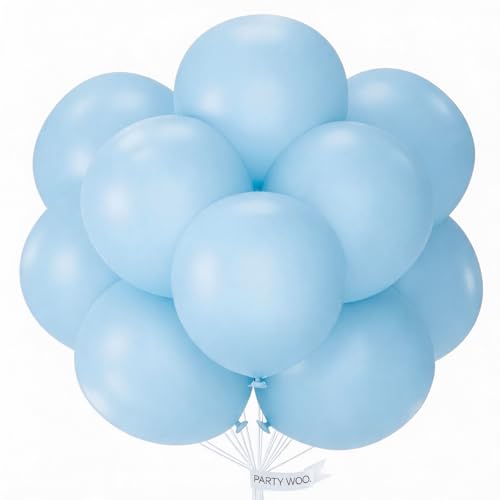 PartyWoo Baby Blue Balloons 20pcs Light Pastel Sky Aqua Blue Color - color: Blue-q13, size: 18 inch