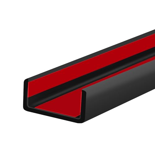 Rubber Edge Trim, 1-1/4 inch (32mm) Wide U Channel Edge Trim, Big Size U Shaped Trim, Self Adhesive Edge Banding for Plywood, Woods, Doors, Shelf, Cabinet, Countertop, Length 20Ft, Black - size: Size1-1/4"(Fit 1-3/16"~1-5/16"), L20'
