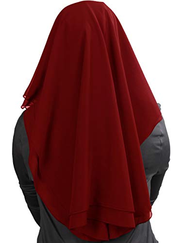 MyBatua 3 Layers Saudi Niqab In Breathable Georgette, Wholesale Price, 1pc Face Veil NQ-003 - color: Rose Pink