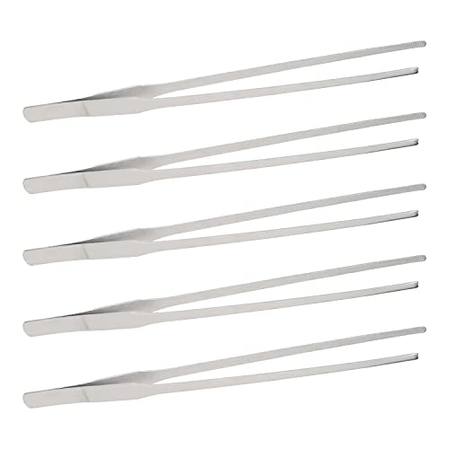 Utoolmart Aquarium Plant Tweezer, Stainless Steel Straight Tweezer, Aquarium Tweezers Extra Long 27cm, for Fish Tank Plant Aquascape Tools, Feeding Tongs, 5 Pcs - color: 5pcs, size: 27cm Straight