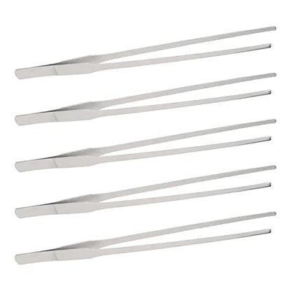 Utoolmart Aquarium Plant Tweezer, Stainless Steel Straight Tweezer, Aquarium Tweezers Extra Long 27cm, for Fish Tank Plant Aquascape Tools, Feeding Tongs, 5 Pcs - color: 5pcs, size: 27cm Straight