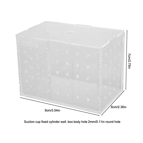 Fish Breeder Box, Aquarium Fish Breeding Boxes with Suction Cups, High Transparency Acrylic Hatchery Incubator Tank for Baby Fish Shrimp Clownfish Isolation and Rearing (9 * 6 * 7CM) - size: 9*6*7CM