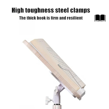 Adjustable Standing Book Stand,Book Reading Stands,Wood Music Sheet，Podium& Bible& Cookbooks Display Stands.Goodbye to Head Down Fatigue Adjustable Viewing Angle (White, 63in) - color: White, size: 63in