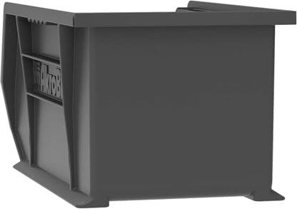 Akro-Mils 30240 AkroBins Plastic Storage Bins, 15"x8"x7", Black, 12-Pack | Space-Saving Stackable Bins for Garage, Pantry, Craft Organization - color: Black