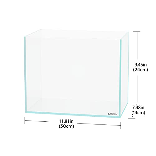 30N Nano Rimless Low-Iron Aquarium, 3.2 Gal, 11.8x7.5x9.4in | 30x19x24cm; shrimp, betta, planted; 5mm glass - size: 3.2Gal W11.8×D7.5×H9.4 in(30x19x24cm)