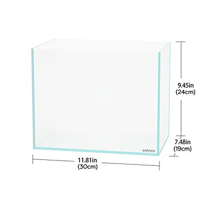 30N Nano Rimless Low-Iron Aquarium, 3.2 Gal, 11.8x7.5x9.4in | 30x19x24cm; shrimp, betta, planted; 5mm glass - size: 3.2Gal W11.8×D7.5×H9.4 in(30x19x24cm)