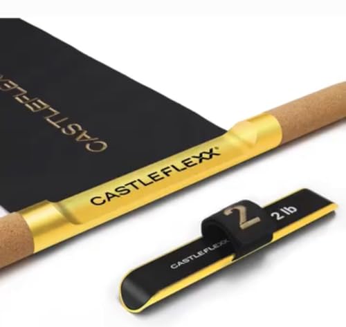 CastleFlexx Mobility and Full Body Strengthening Device | Non-Elastic Stretch Strap with Natural Premium Cork Handles for Stretching, Exercise, Physical Therapy, and Yoga - size: Standard