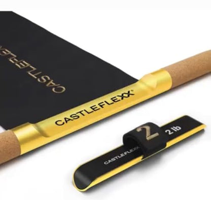 CastleFlexx Mobility and Full Body Strengthening Device | Non-Elastic Stretch Strap with Natural Premium Cork Handles for Stretching, Exercise, Physical Therapy, and Yoga - size: Standard