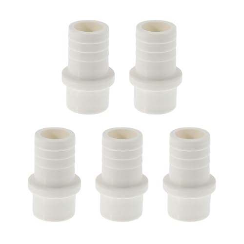 Plastic Hose Barb Fitting 1-1/4" x 1.2" Barb OD Straight Through Pipe Connector White 5 Pcs - color: White, size: 1-1/4"x 1.2" OD