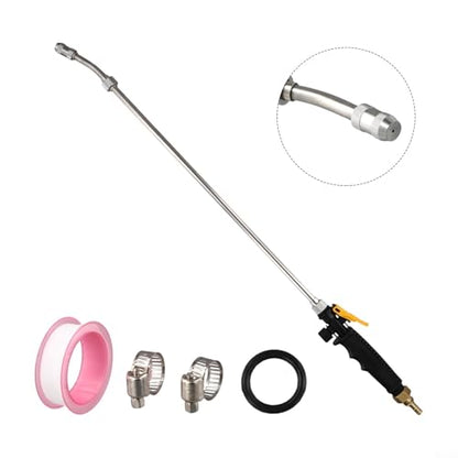 Spray Bar Replacements With 3/8" Brass Barb, Stainless Steel Wand And Rubber Handles, Adjustable Nozzle For Garden Hose Backpack Sprayer, Car Washing