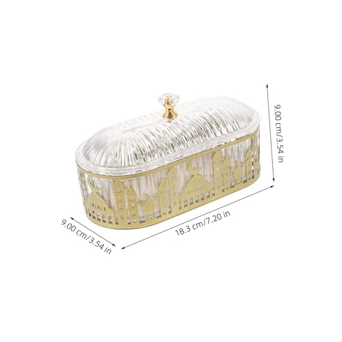 Middle Eastern Ironwork Snack Display Tray with Lid for Snacks and Treats Decorative Serving Dish for Kitchen and Tabletop Use
