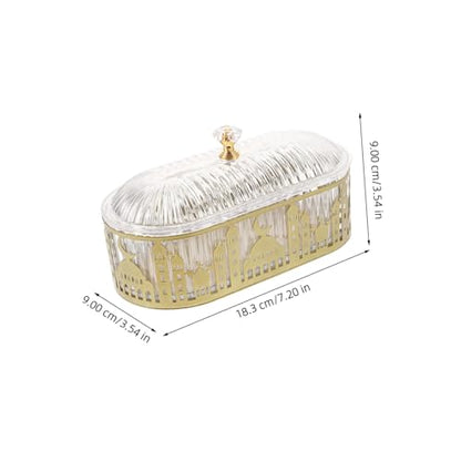 Middle Eastern Ironwork Snack Display Tray with Lid for Snacks and Treats Decorative Serving Dish for Kitchen and Tabletop Use