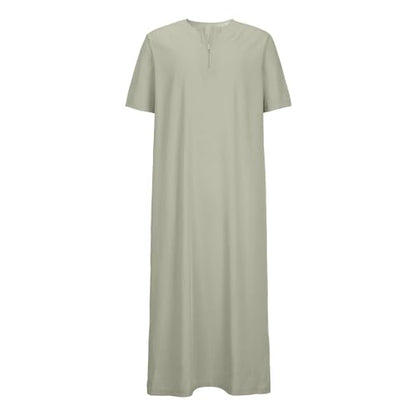 Muslim Thobe Robe for Mens Long Sleeve Thobe Thawb Middle East Saudi Arab Caftan Crew Neck Islamic Abaya Dubai Robes - color: Green, size: XX-Large