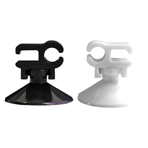 5pcs Aquarium Suction Cups Fish Tank Tube Open Clip Fixing Clamps Holder for Air Line Hose Aquarium Heat Clip Fish Tank Clip Tube Holder Fish Tank Clip for Lid, Black