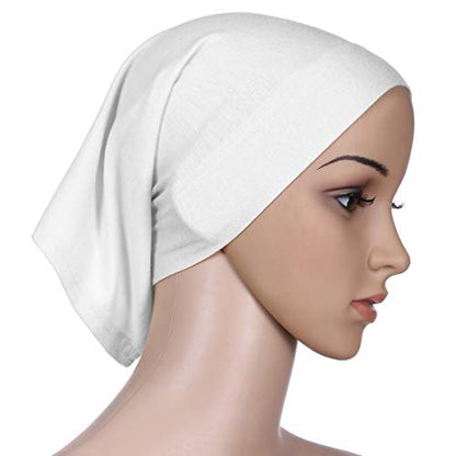 5 Pcs Under Scarf Hijab Caps Undercap Hijab Stretch Solid Color Tube Bonnet Underscarf Headwear Turban Hat Headwrap - color: Set 1