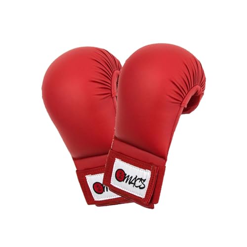 WKF Style Sparring Karate Gloves Without Thumb Protection Blue Red White Martial Arts Mitts for Kids and Adults