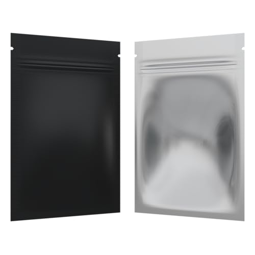 Mylar Style Barrier Bags – Zipper w/Heat Seal – 100 Bags (Matte Black/Clear, 1 Gram - 3?x4.5?) - color: Matte Black / Clear, size: 3x4.5 Inch (Pack of 100)