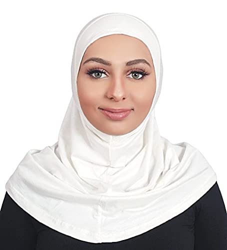 Off White Al Ameera Muslim Hijab Amira 2 piece Hood & Hijab Tube Under scarf Cap
