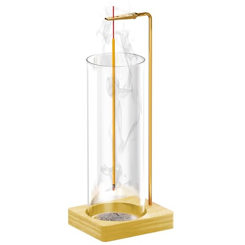 Incense Holder for Sticks, Insence-Stick Holder, Anti-Ash Flying No Mess Incense Burner, Incense Stick Holder with Glass Ash Catcher, for Yoga Spa Meditation Home Decor(1 Pack) - color: Gold, size: 1 Pack