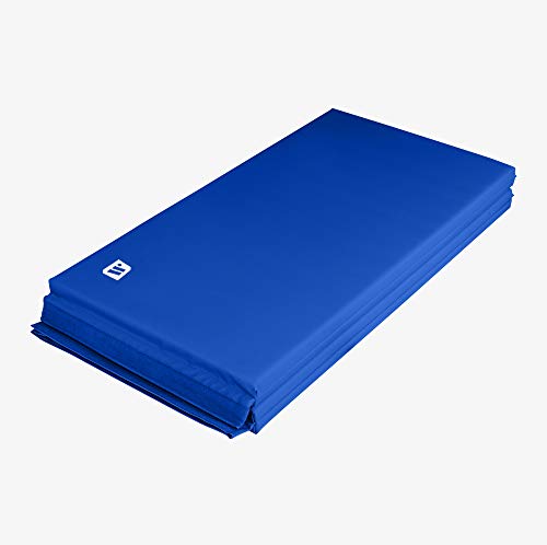 We Sell Mats Gymnastics Mat, Folding Tumbling Mat, Portable with Hook & Loop Fasteners - color: Blue, size: 4 ft x 8 ft x 1.5 in